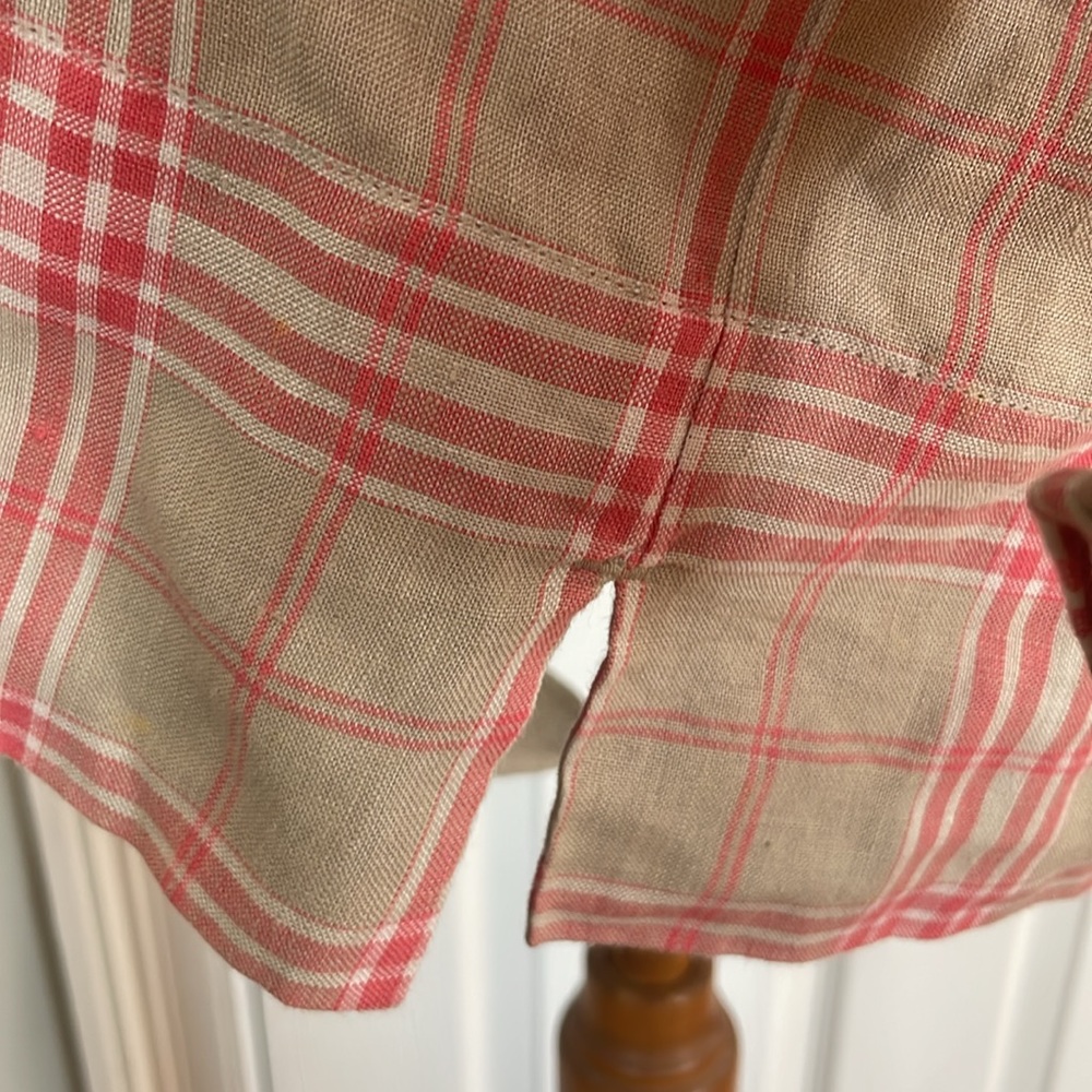 Westbound Essentials 100% Linen Button Down Plaid… - image 7
